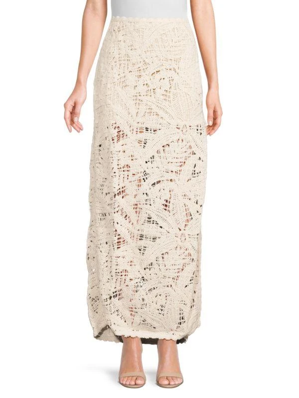 Hemant & Nandita Side Slit Crochet Maxi Skirt 1