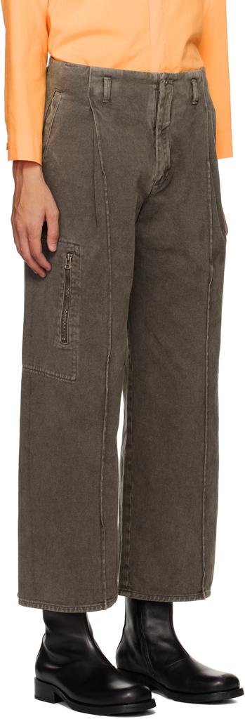 Omar Afridi Brown Octet 2D Denim Cargo Pants