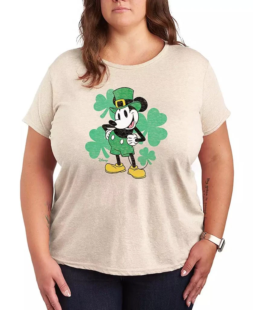 Hybrid Apparel Plus Size Disney St. Patrick
s Day Leprechaun Mickey Graphic Crewneck T-Shirt
