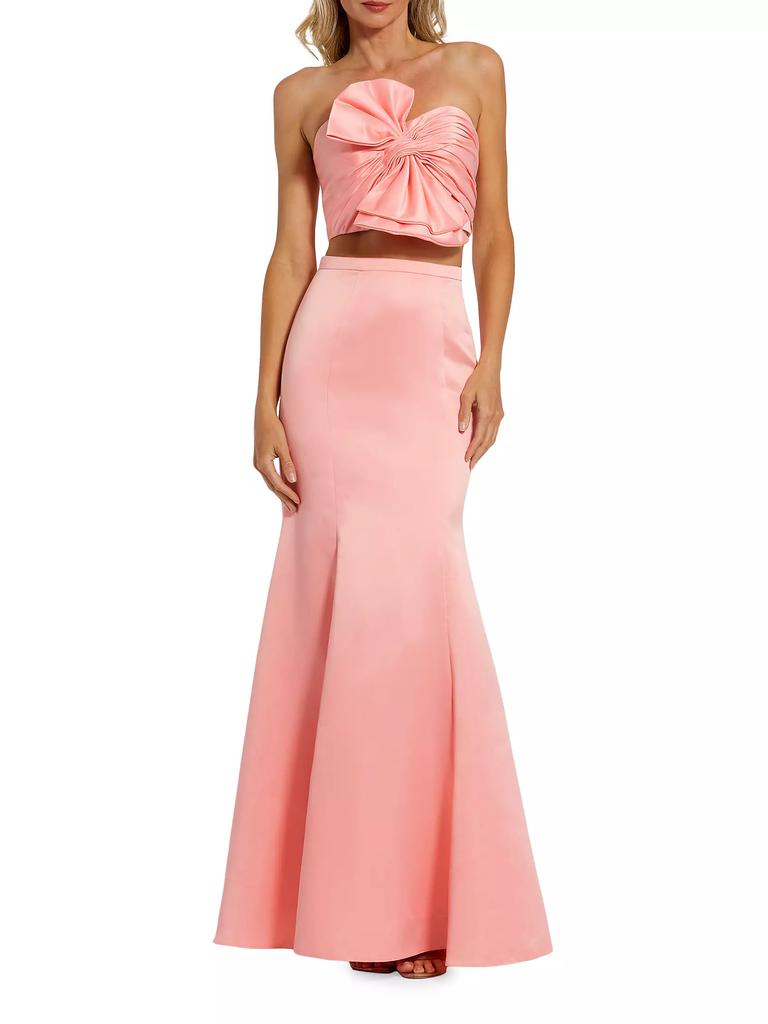 Mac Duggal Strapless Bow Top & Mermaid Skirt 2-Piece Set