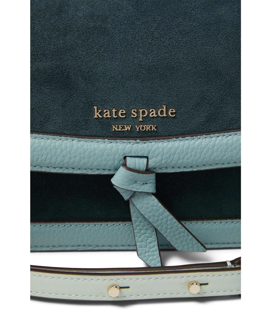 Kate Spade New York Knott Color-Blocked Pebbled Leather and Suede Leather Flap Crossbody 4