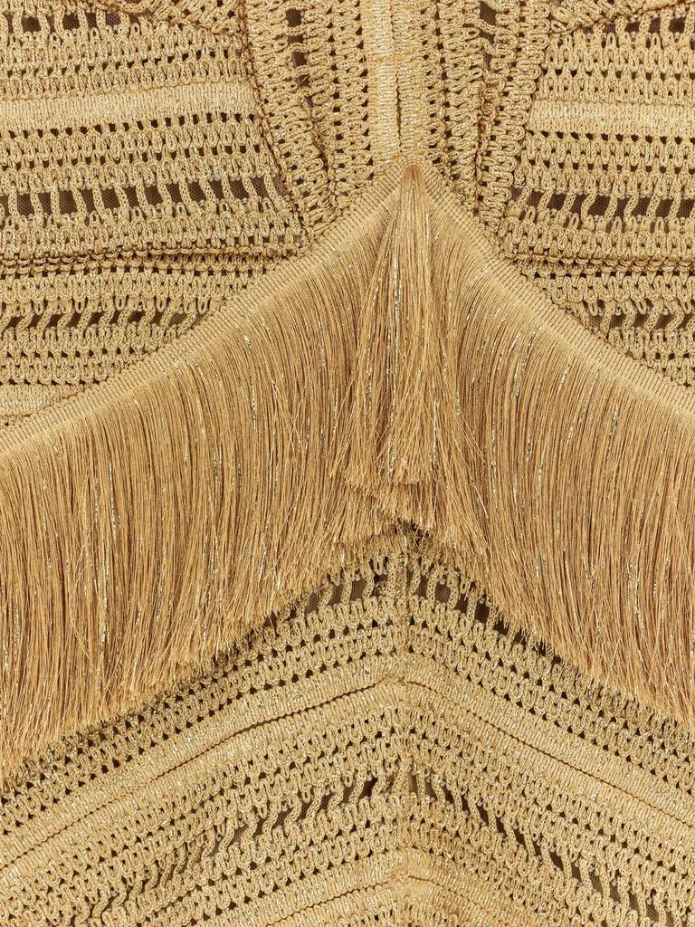 PatBO Pampas mini dress with embroidery and fringes 4