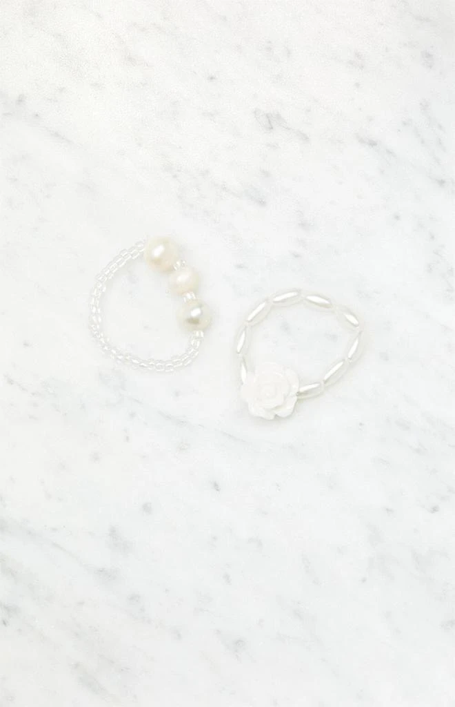LA Hearts 2 Pack Pearl Rose Rings 1