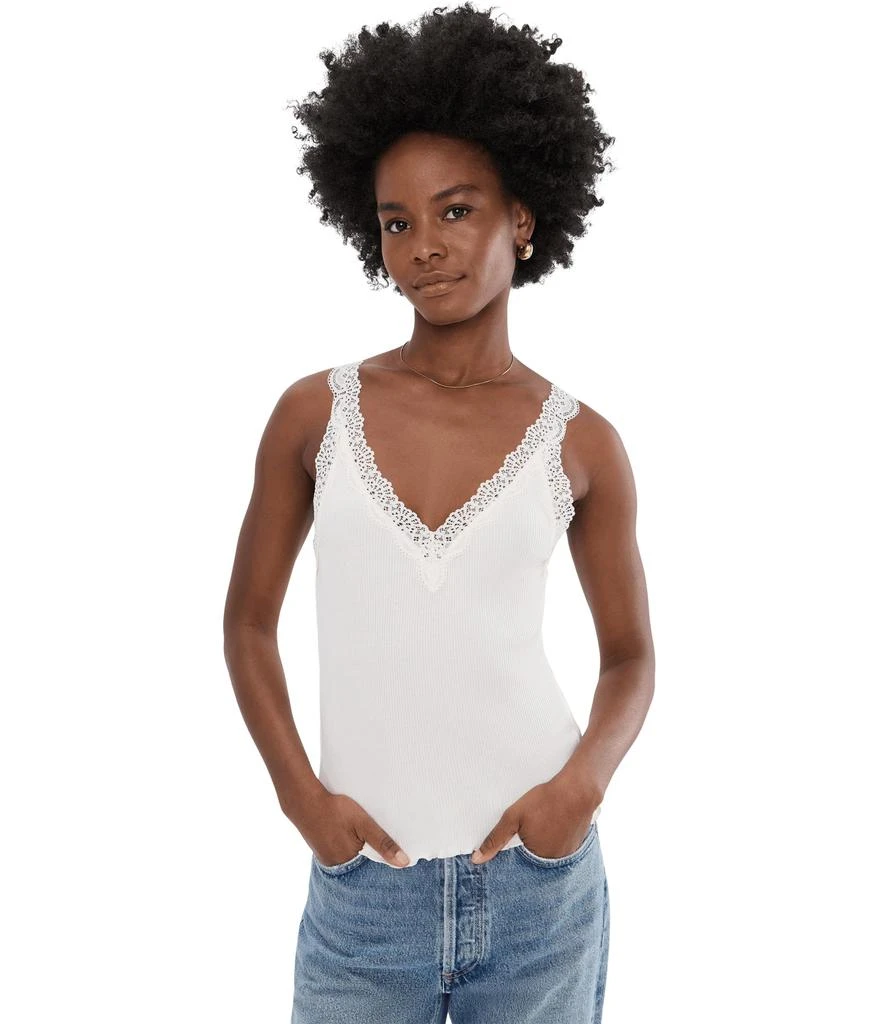 Madewell Lace-Trim Ribbed V-Neck Tank
