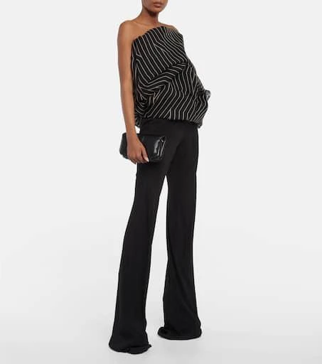 Rick Owens Striped strapless silk top 2