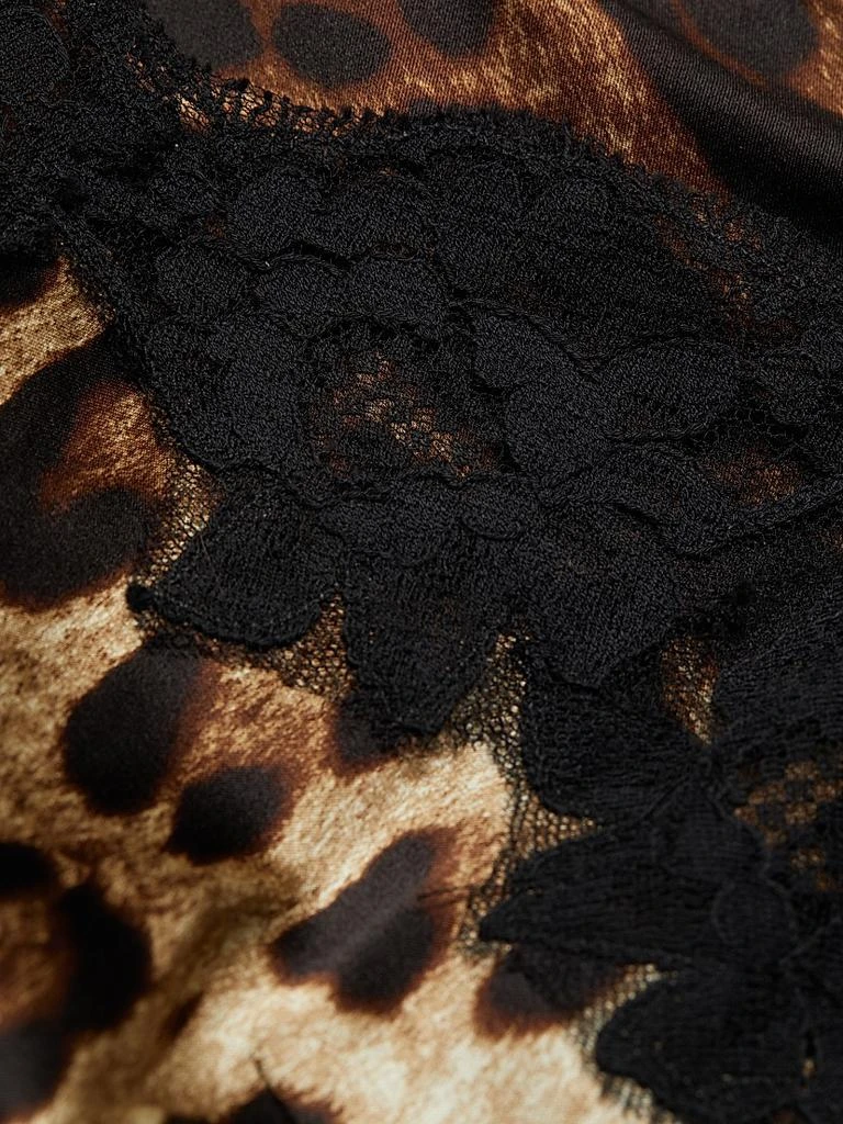 Dolce 
Gabbana Lace-Trimmed Leopard Chemise Top 6