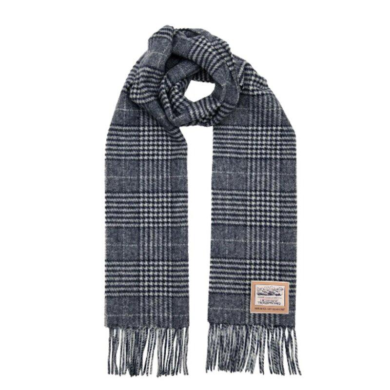 Heritage Heritage Traditions-  Prince of Wales Check Wool Scarf - Blue
