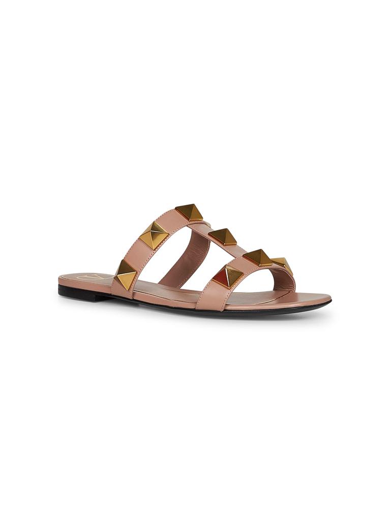 Valentino VALENTINO GARAVANI | Pink leather Roman Stud slide sandals | Women | 37
