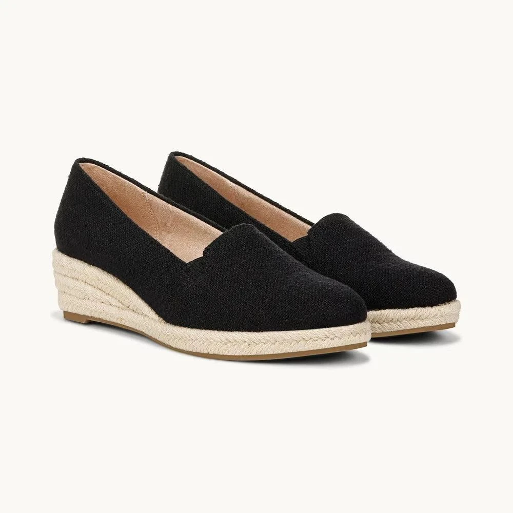 LifeStride Kamilla I8544F1401 Women's Black Slip On Wedge Espadrille ZAP611 1