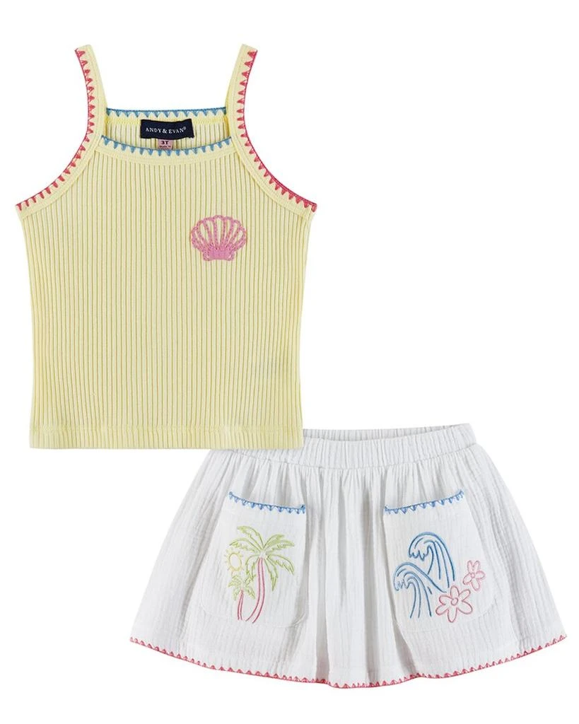 Andy & Evan Rib Knit Halter Tank & Skort Set 1