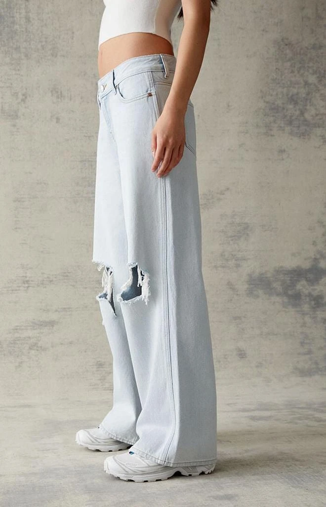 PacSun Eco Light Blue Ripped Low Rise Baggy Jeans 3