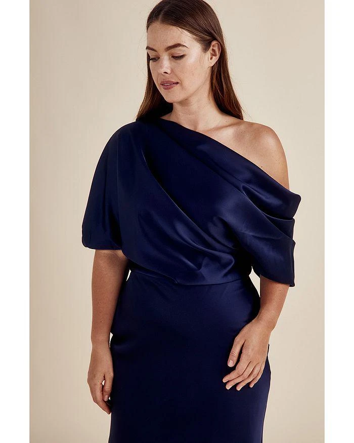 Amsale Draped Satin One Shoulder Dress 5
