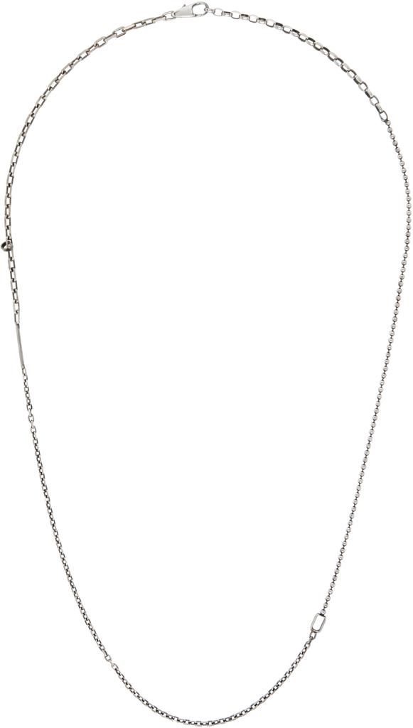 Title of Work Silver Mixed Chain Necklace