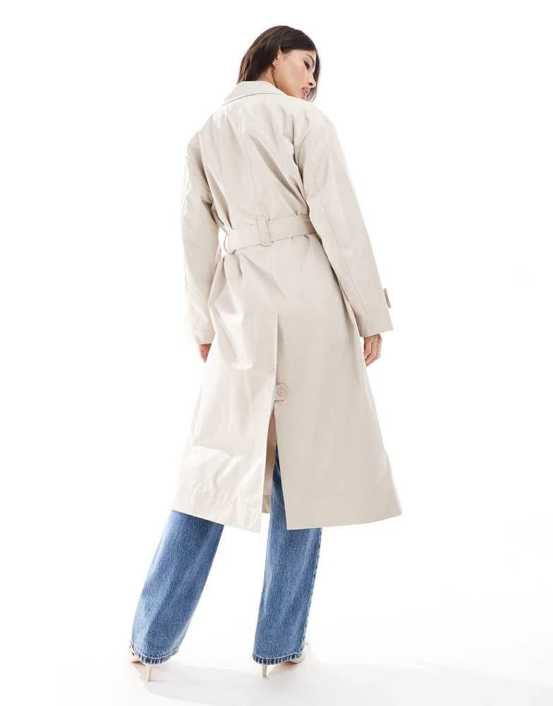 Mango Mango longline core trench coat in light beige 2