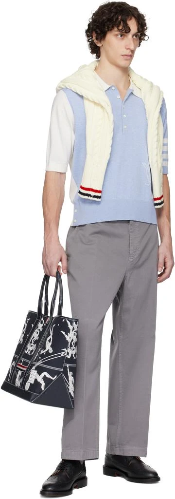 Thom Browne Blue
Off-White Funmix Feather Intarsia 4-Bar Polo 4