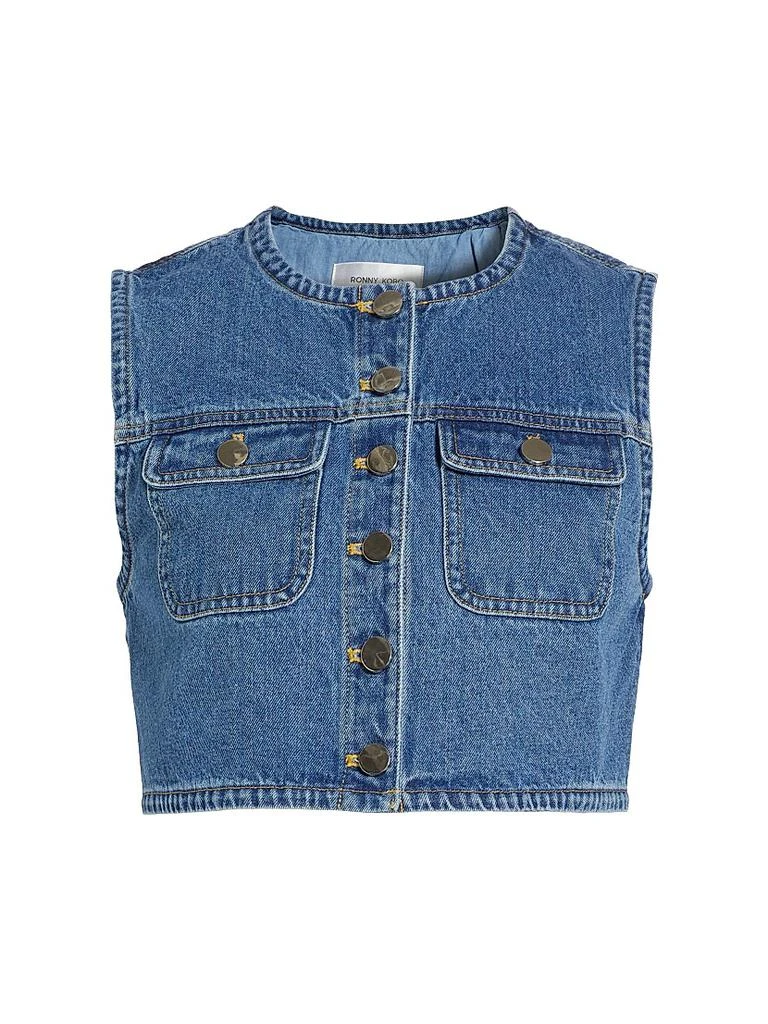Ronny Kobo Guise Denim Crop Vest 1