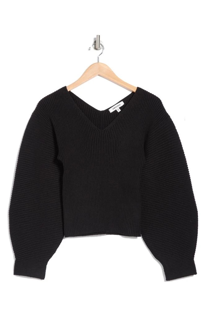 VIGOSS Balloon Sleeve Rib Knit Sweater 3