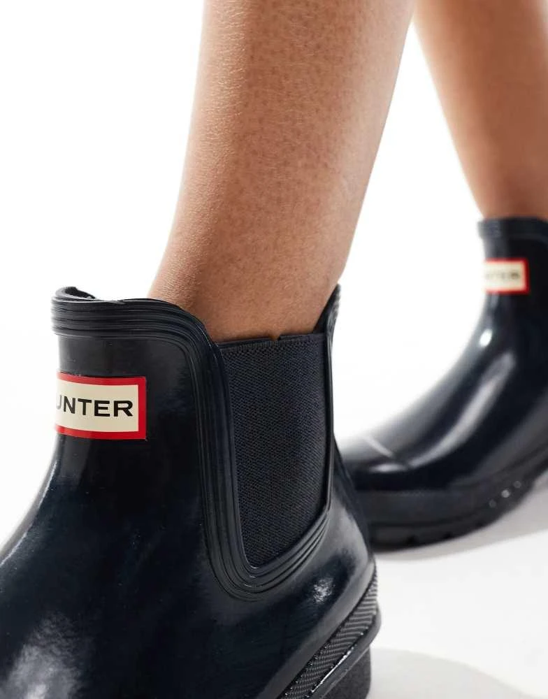 Hunter Hunter Womens original chelsea gloss boot in navy 2