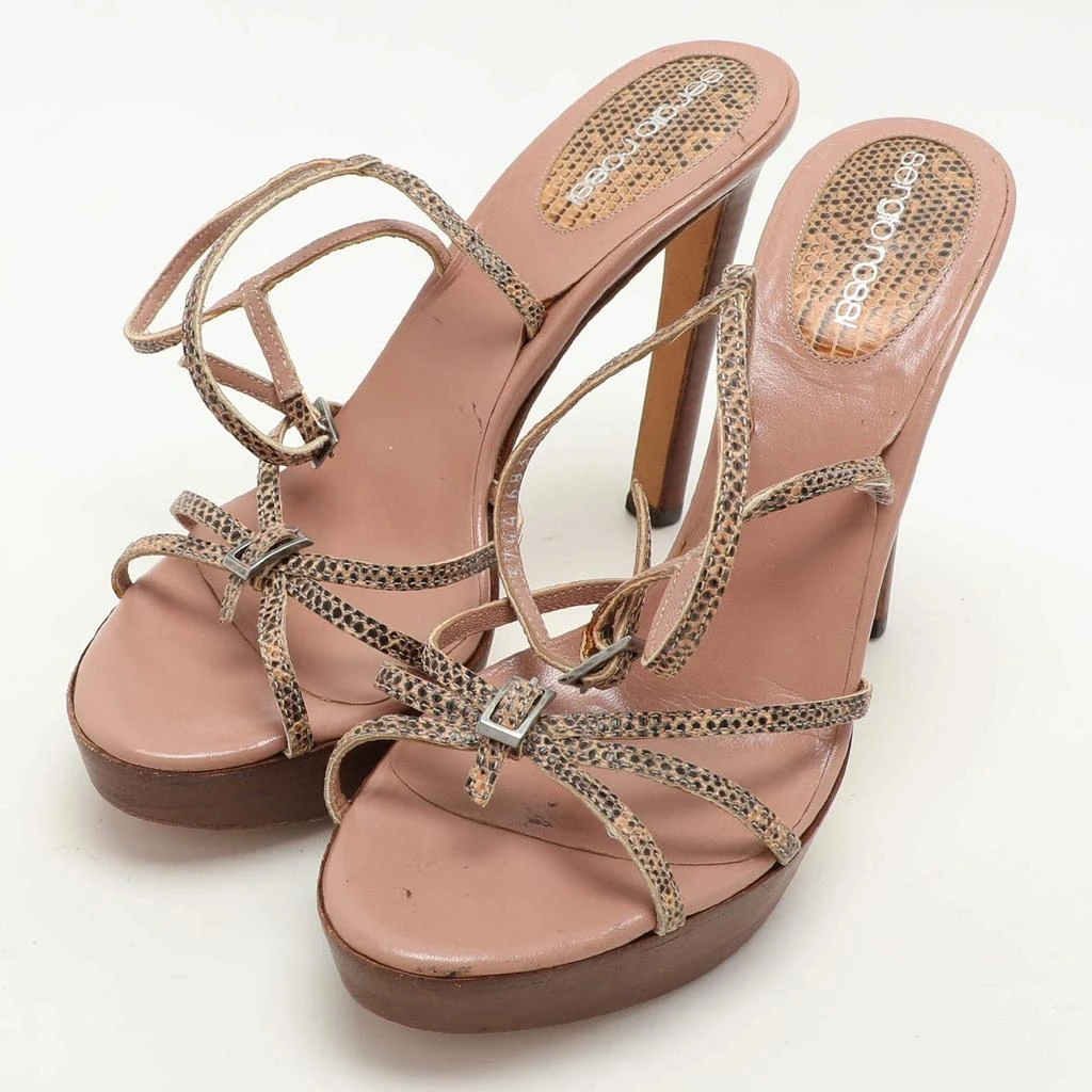 Sergio Rossi Sergio Rossi Multicolor Snakeskin Embossed Leather Ankle Strap Sandals Size 37 2