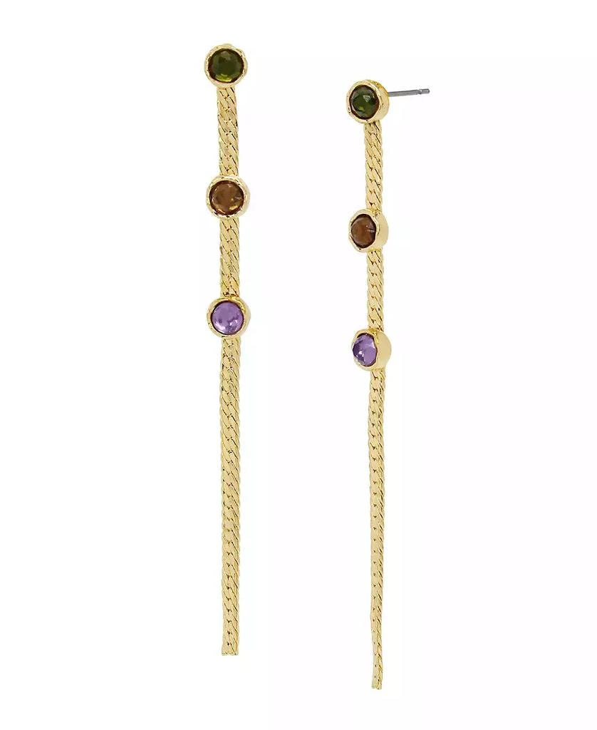 Robert Lee Morris Faux Stone Gem Linear Earrings 1