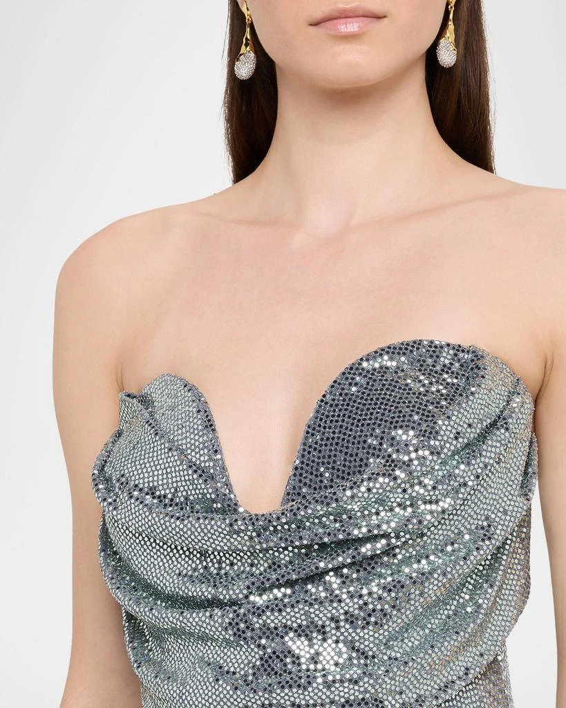 HALSTON Juliette Strapless Disco Jersey Gown 5