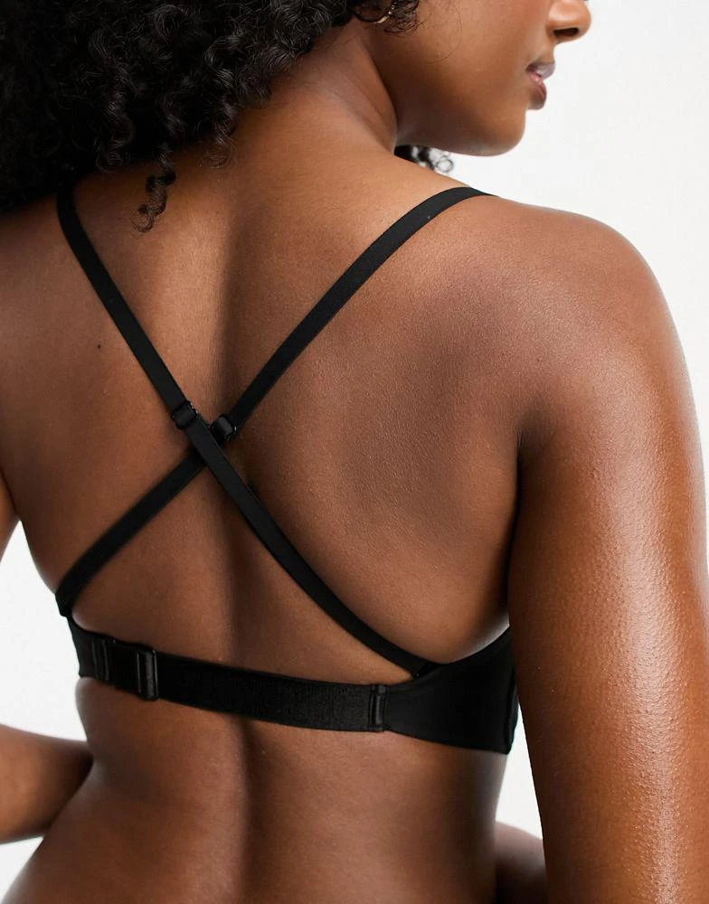 ASOS ASOS DESIGN moulded open front plunge bra in black 3