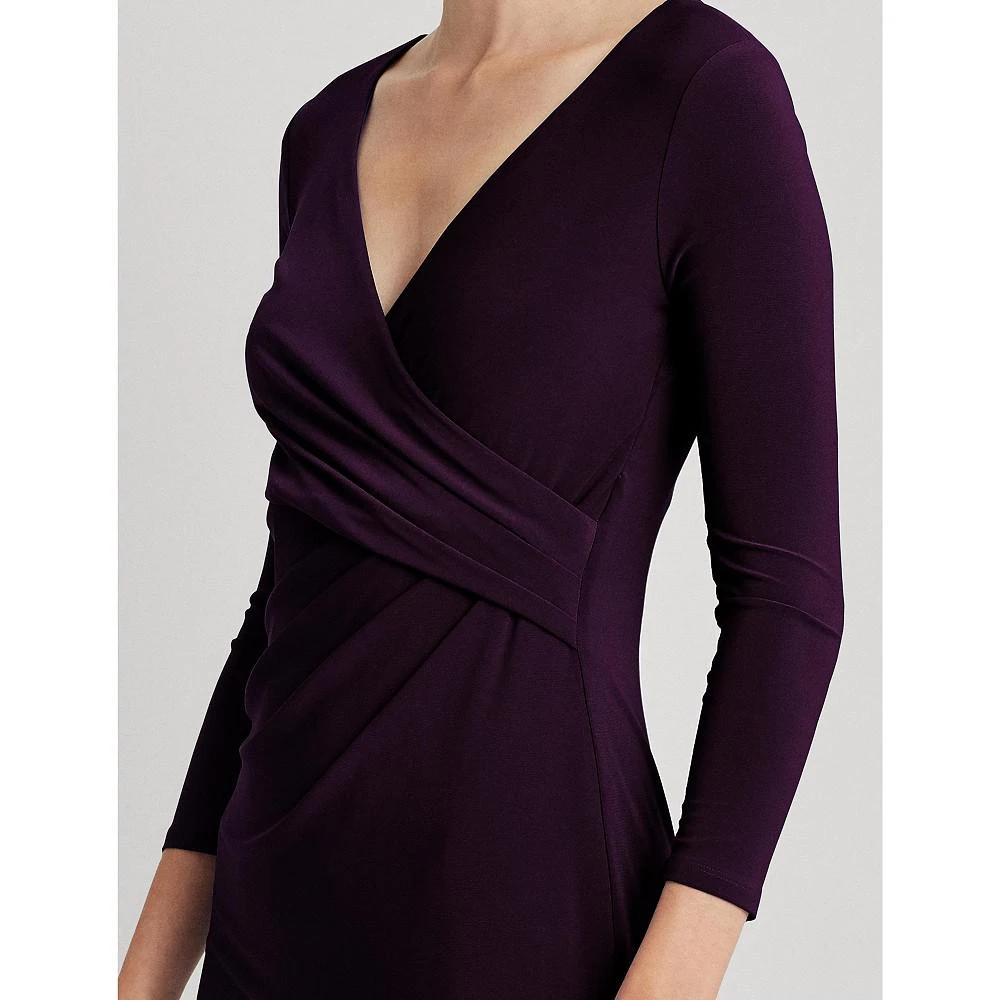 Ralph Lauren 3/4-Sleeve Ruched Jersey Dress 4
