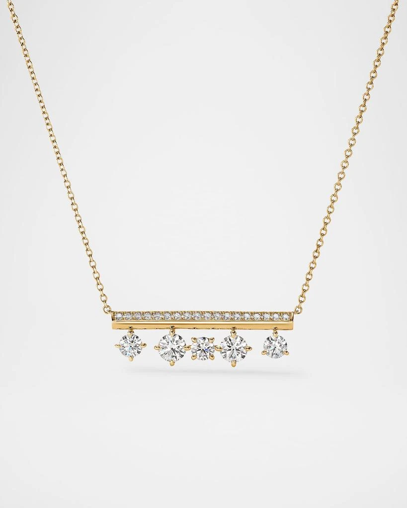 Hearts On Fire Barre 18K Yellow Gold Floating Diamond Pendant Necklace 1
