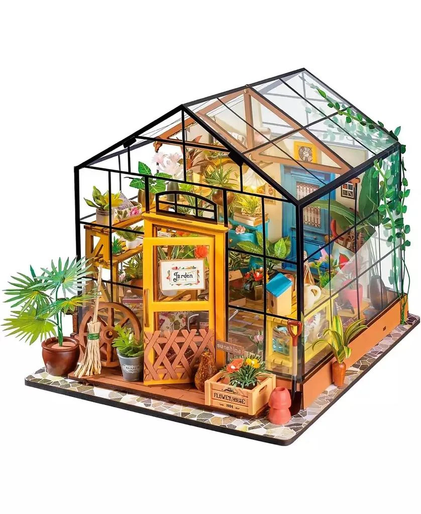 Robotime Book Nook Kit DIY Miniature House Kit, 3D Wooden Puzzle Cathy
s Greenhouse, Bookend Bookshelf Insert, Diorama Kit Christmas Birthday Gift