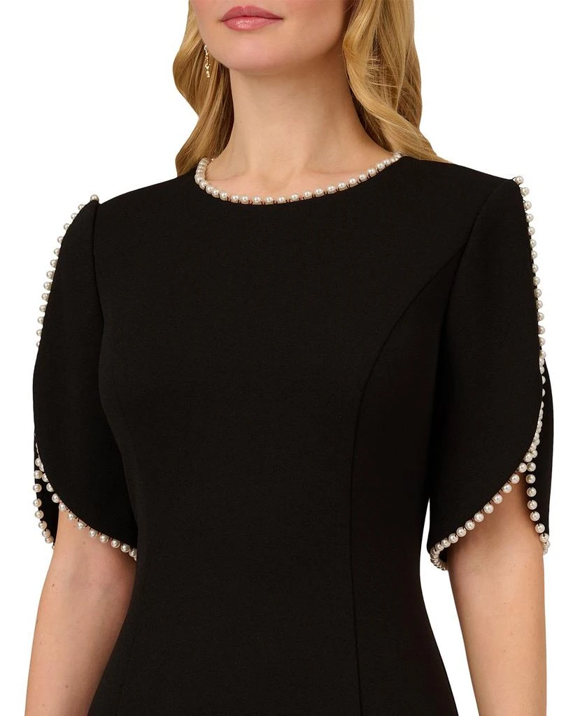 Adrianna Papell Pearl Trim Crepe Midi Dress 2