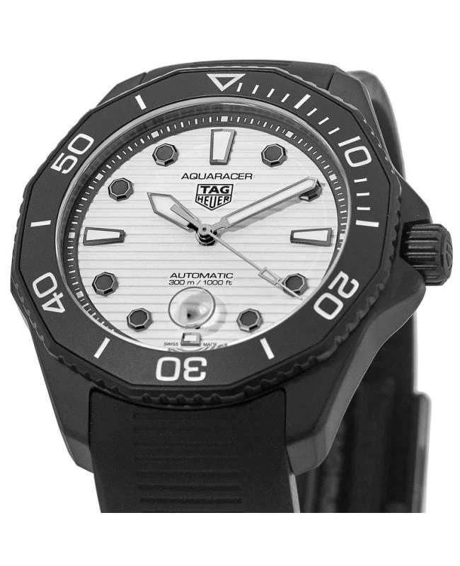 TAG Heuer Tag Heuer Aquaracer 300M Automatic White Dial Rubber Strap Men's Watch WBP201D.FT6197 3