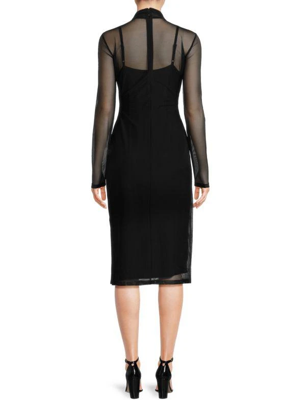 DKNY Sheer Mesh Midi Dress 3