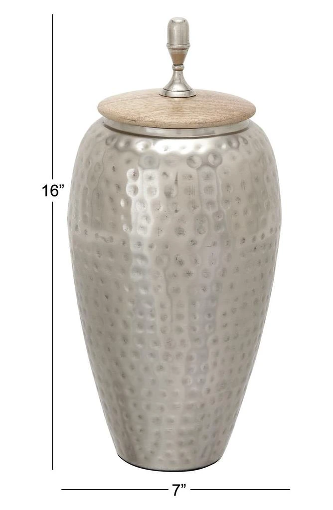 VIVIAN LUNE HOME Silvertone Metal Contemporary Decorative Jar 3