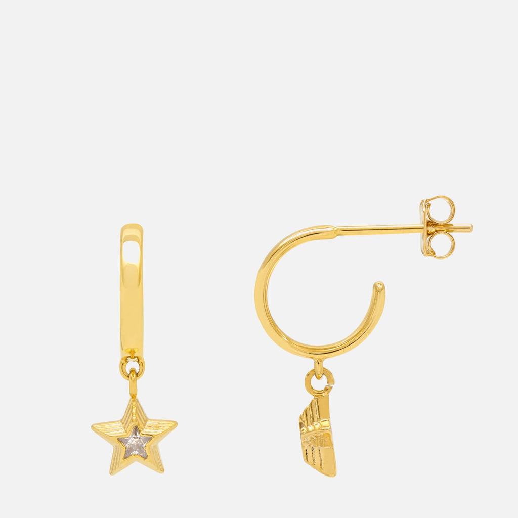 ESTELLA BARTLETT Estella Bartlett Cubic Zirconia Star Gold-Tone Hoop Earrings