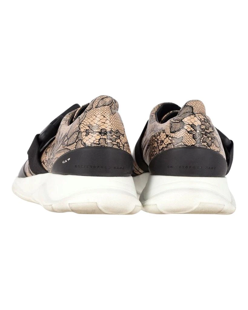 christopher kane Christopher Kane Lace Pattern Sneakers in Beige Leather 3