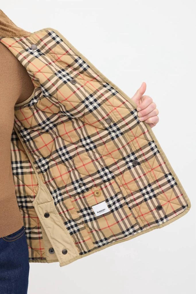Burberry Corduroy Collar Quilted Barn Jacket In Beige 2