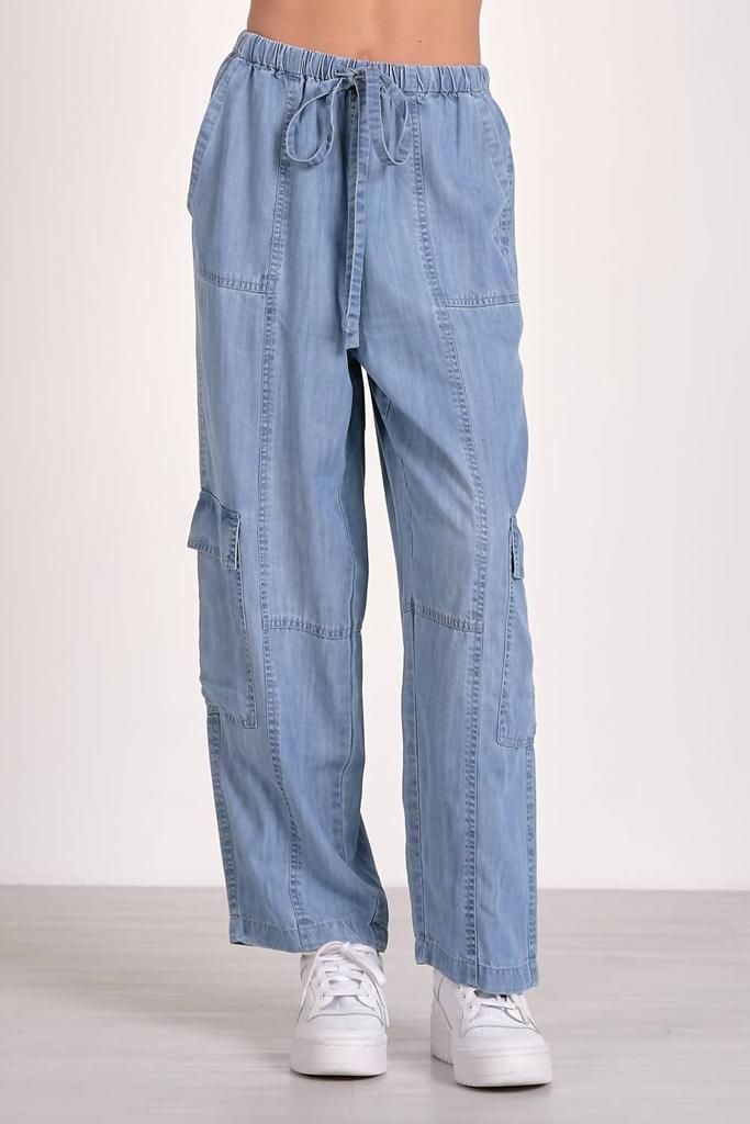 Elan Elan - Denim Cargo Drawstring Pant