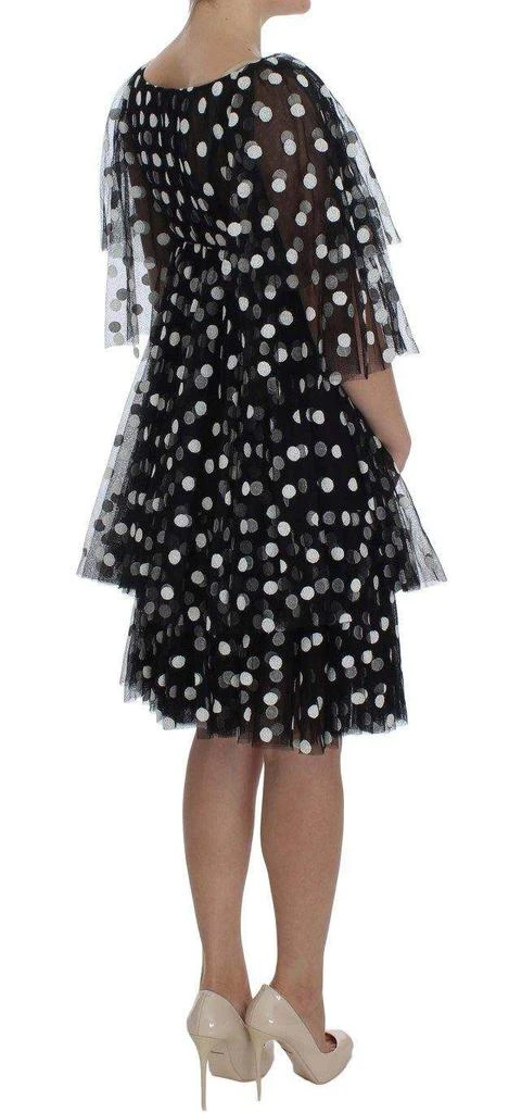 Dolce & Gabbana Dolce & Gabbana  Black White Polka Dotted Ruffled Dress 4