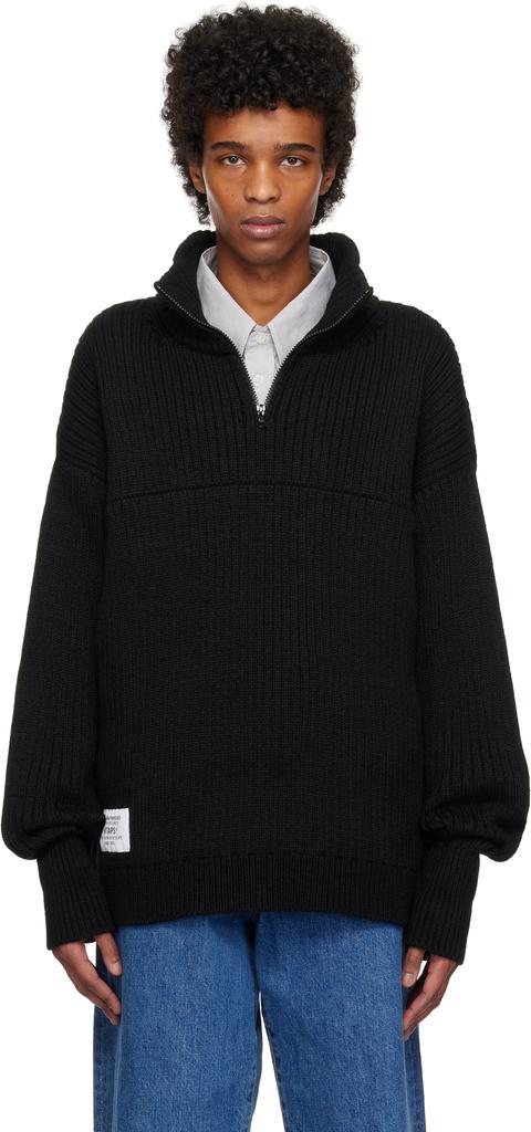 WTAPS Men's Academy Crewneck Sweatshirt Navy Blue 4