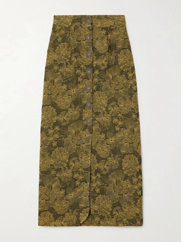 DESTREE Ivan 刺绣斜纹布超长半身裙