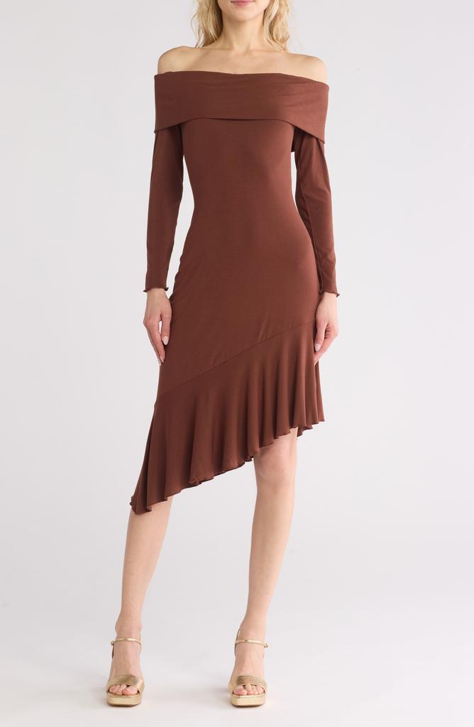 19 Cooper Off-the-Shoulder Long Sleeve Dress