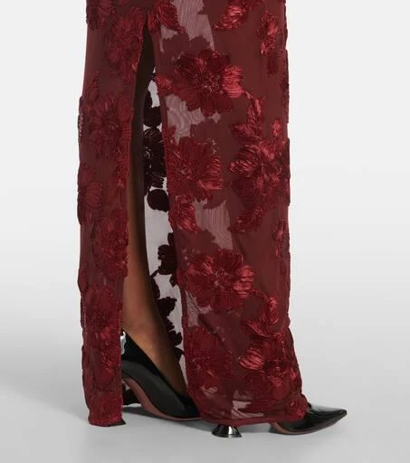 ROTATE Birger Christensen Floral embroidered mesh maxi dress 5