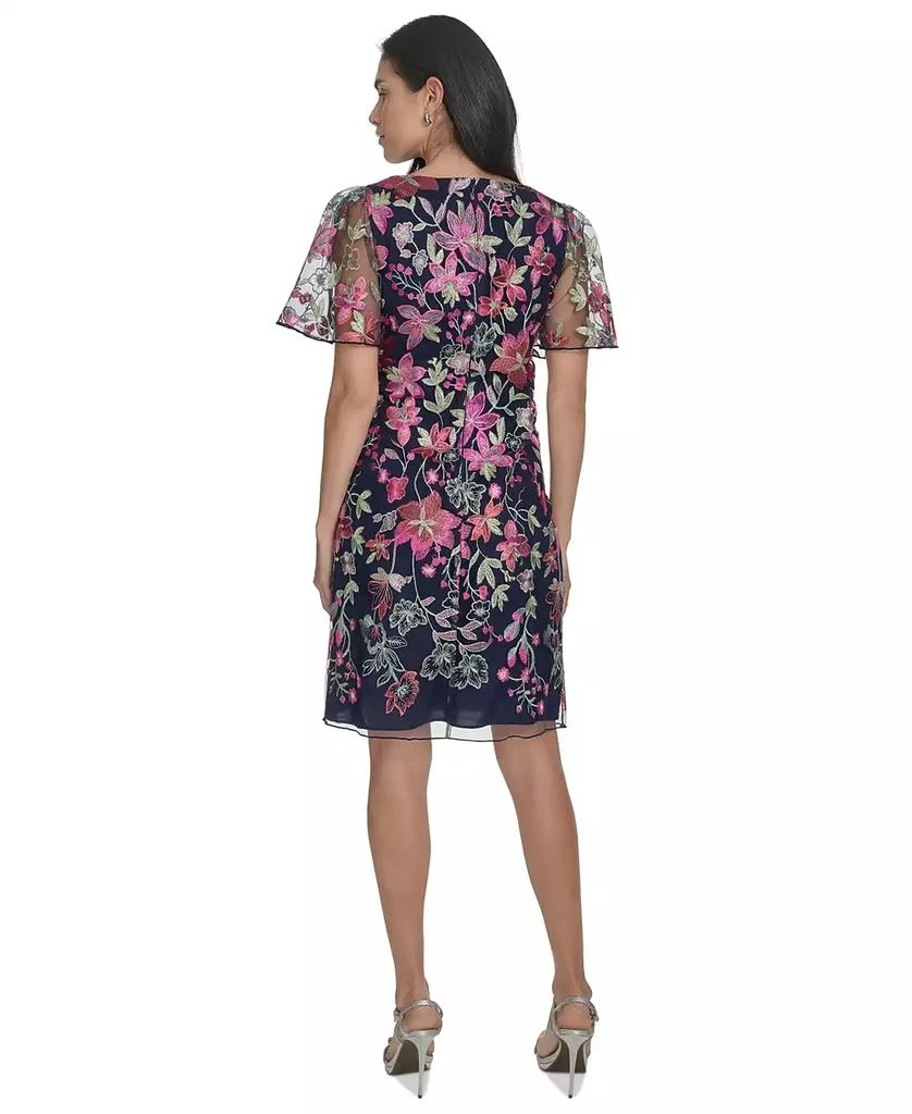 Jessica Howard Petite Embroidered Short-Sleeve Mesh Dress 4