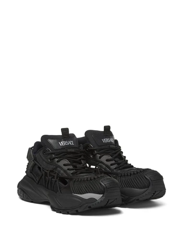 Versace Versace Black Sneakers With Black Panelled Design And Cut-Out Details 4