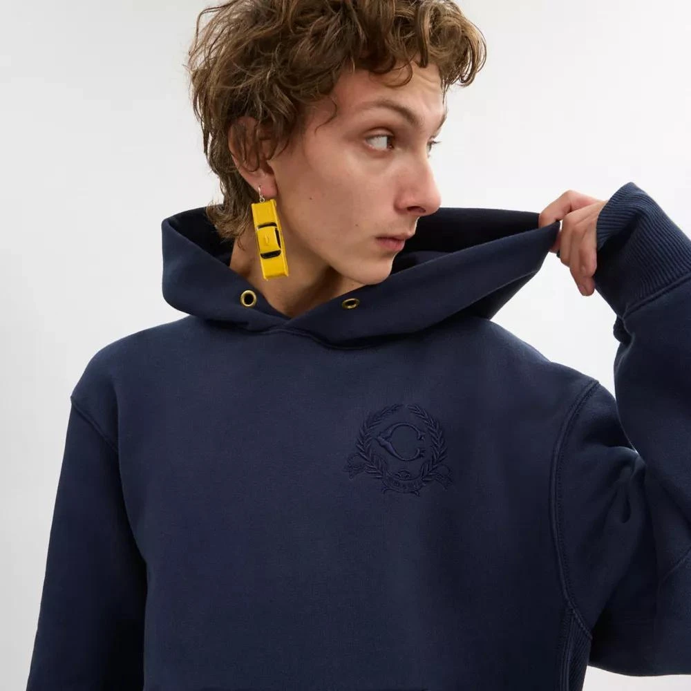 Coach Oversized Signature Crest Hoodie In Organic Cotton 6