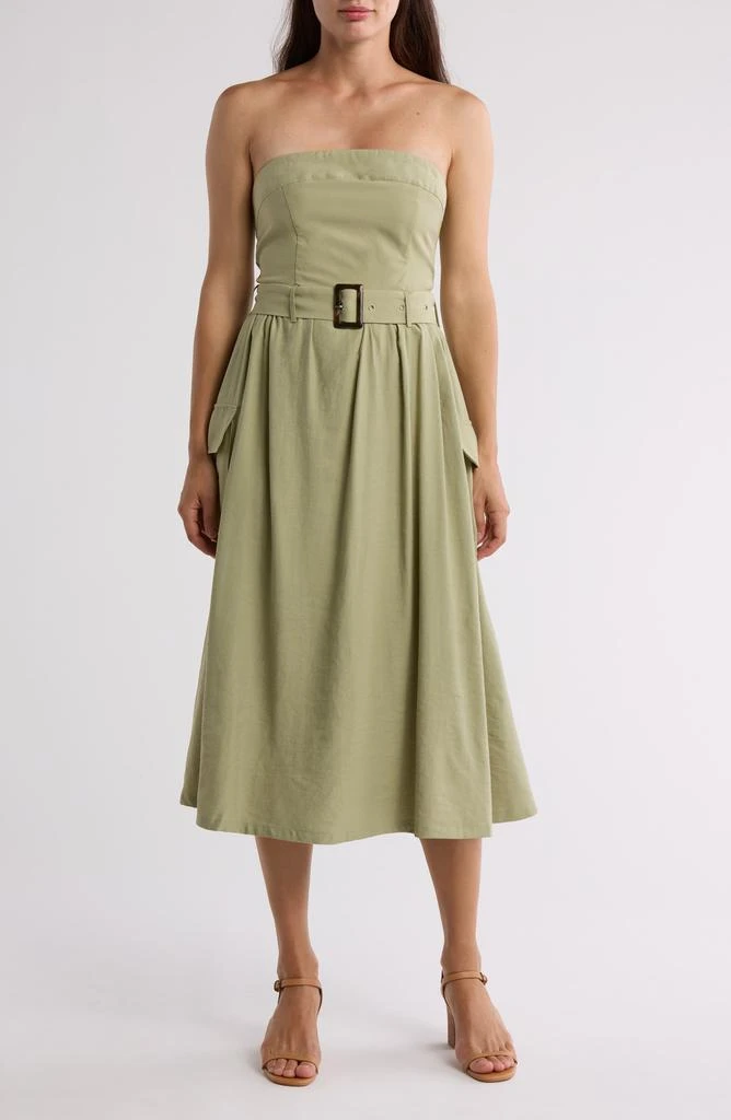 LUMIERE Sleeveless Belted Midi Dress 1