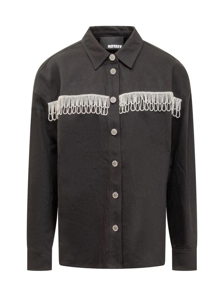 ROTATE Birger Christensen Rotate Denim Jacket With Rhinestones 1
