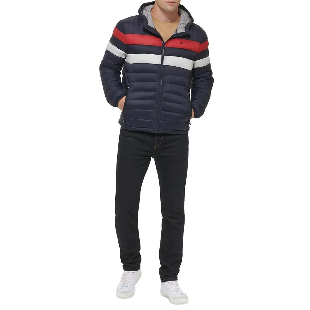 Tommy Hilfiger Men's Quilted Color Blocked Hooded Puffer Jacket 5