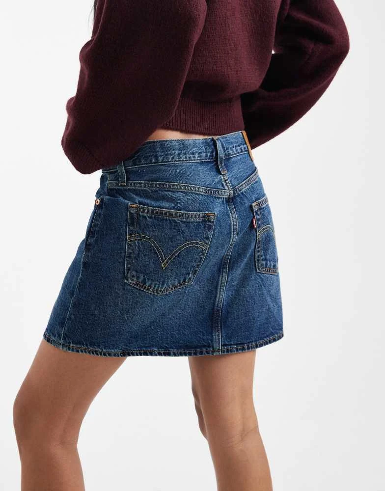 Levi
s Levi
s Icon denim mini skirt in mid blue 4