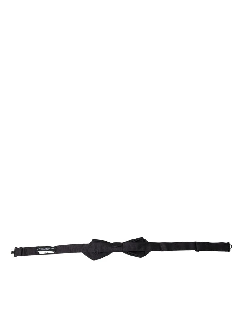 Dolce & Gabbana Black Silk Adjustable Neck Men Bow Tie 3